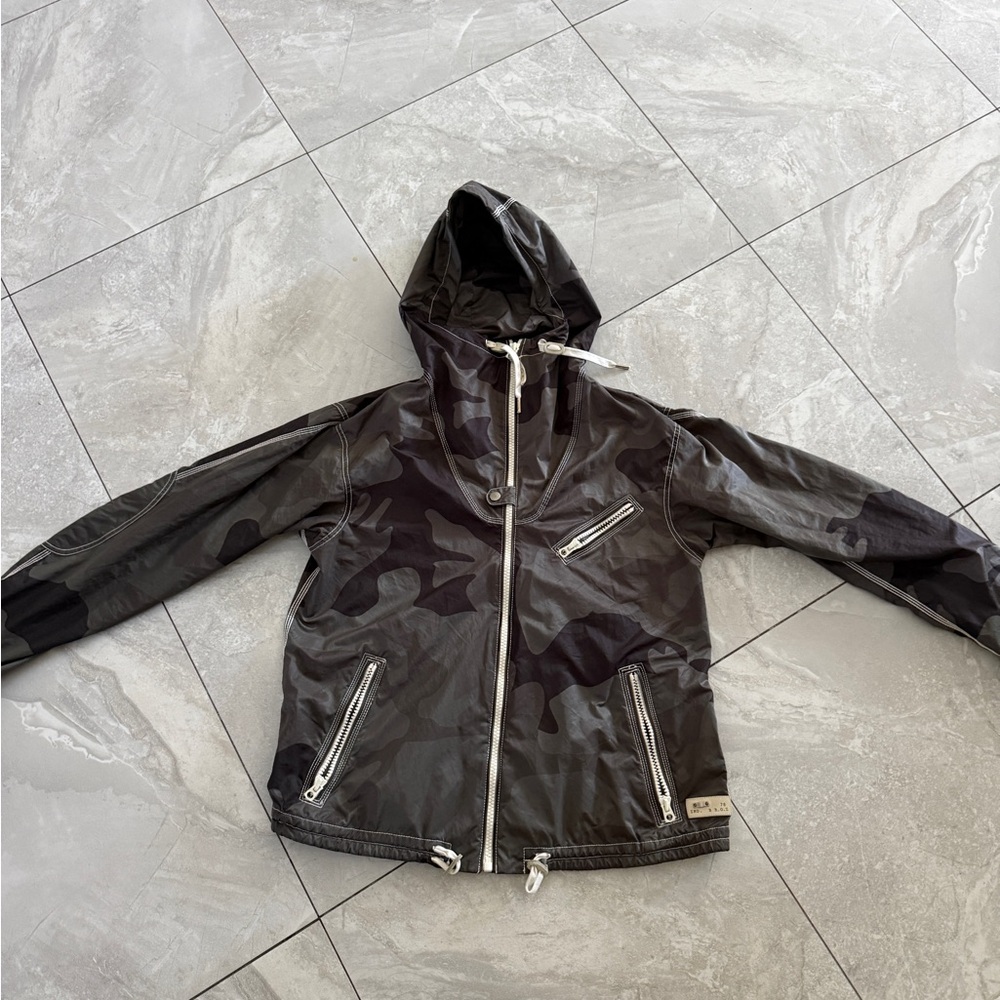 Diesel military green windbreaker Jacket with Label Detail